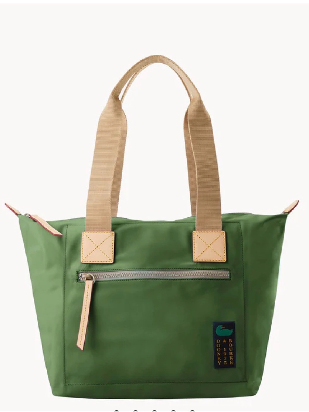 NWT Dooney &Bourke Nylon Front Zip Bag Beige Straps BUYERS CHOICE Red Green Blue